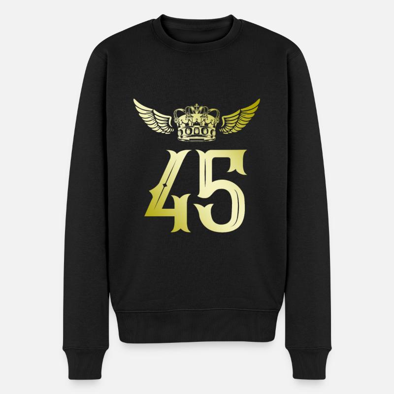 45 Couronne numérique - Pull Premium bio Homme - noir