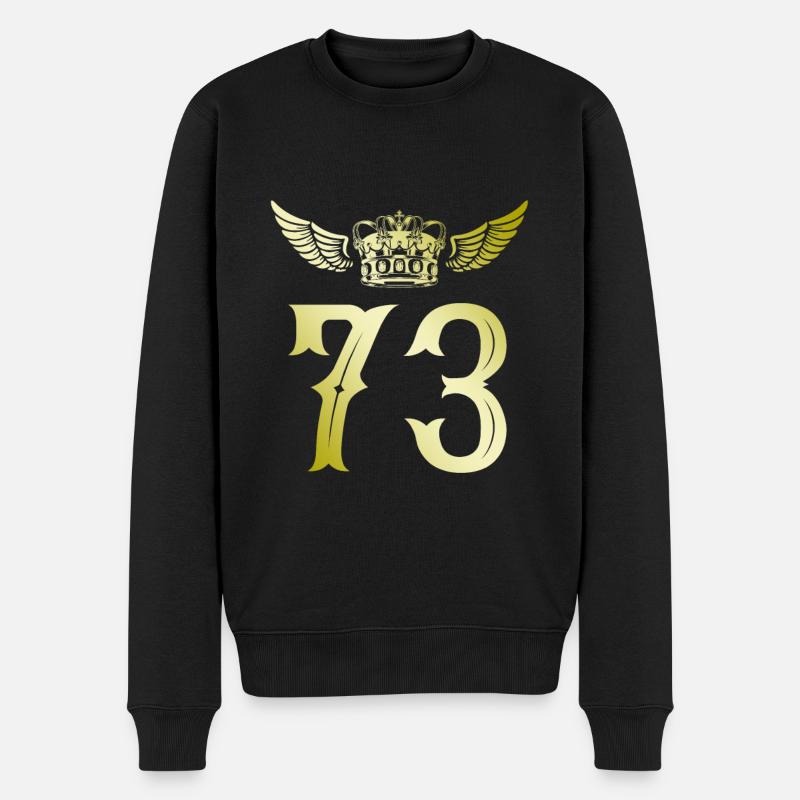 73 Zahl Krone - Männer Premium Bio Pullover - Schwarz