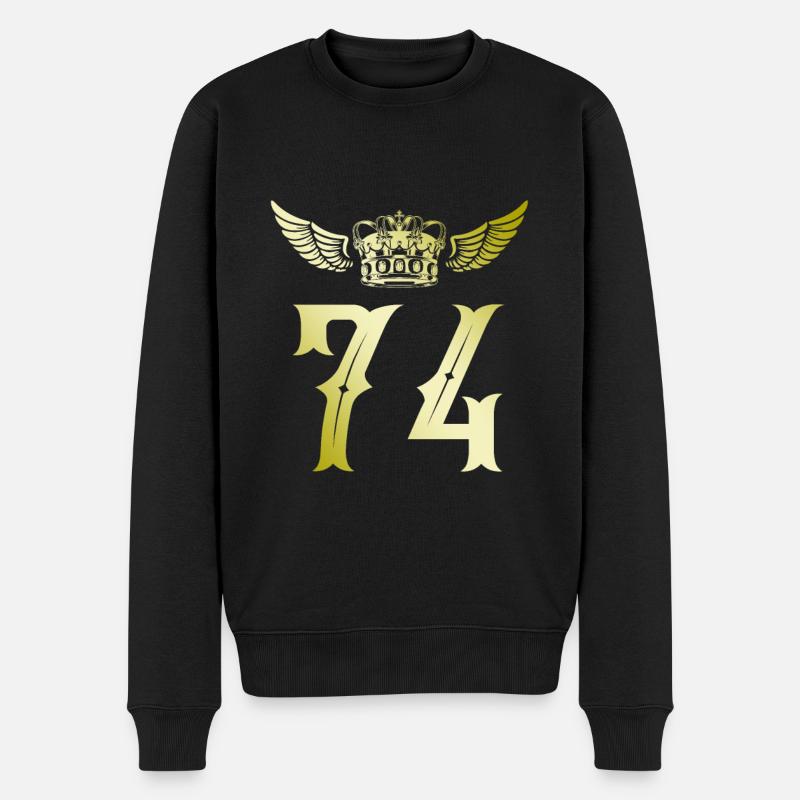 74 Couronne numérique - Pull Premium bio Homme - noir