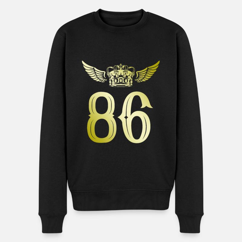 86 Couronne numérique - Pull Premium bio Homme - noir