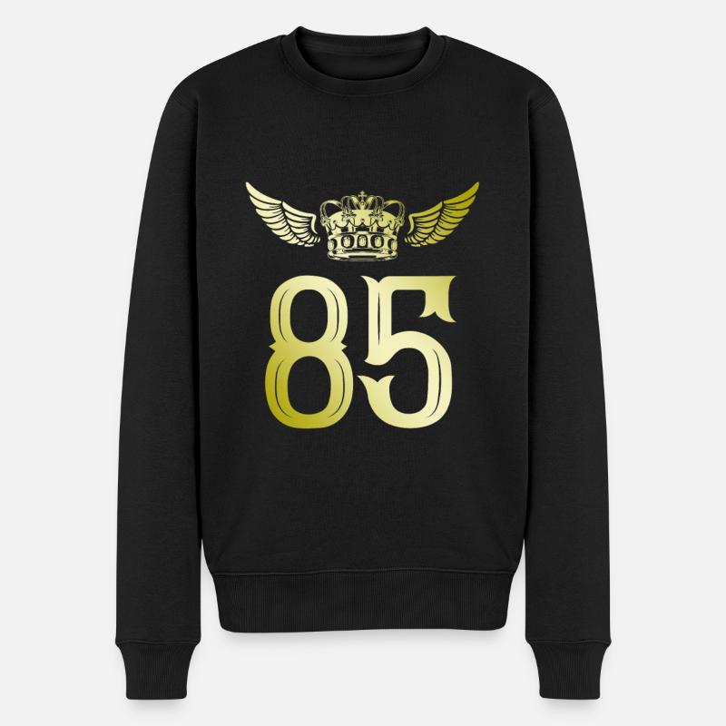 85 Couronne numérique - Pull Premium bio Homme - noir