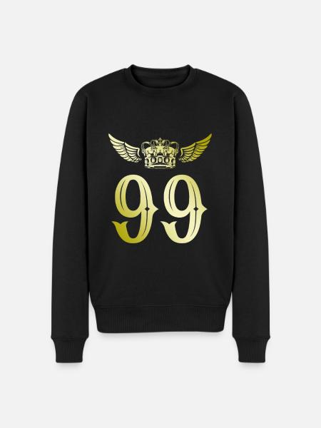 99 Number crown - Men's Premium Organic Jumper - black