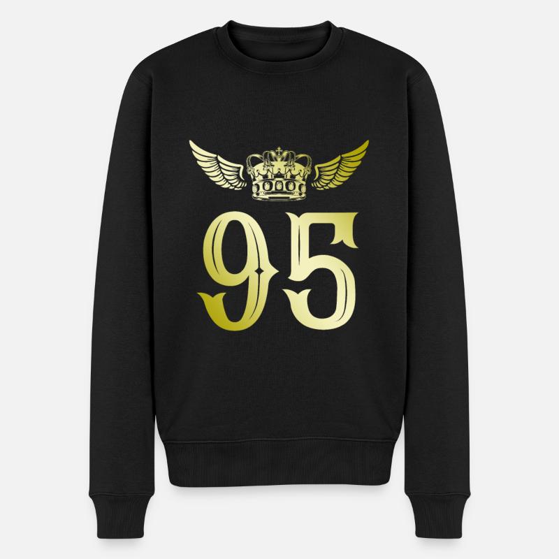 95 Zahl Krone - Männer Premium Bio Pullover - Schwarz
