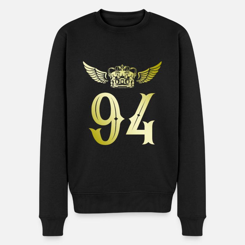 94 Zahl Krone - Männer Premium Bio Pullover - Schwarz