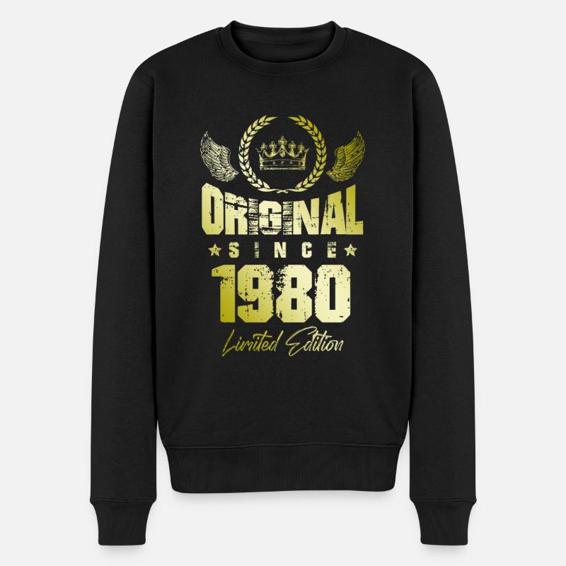 1980 limited edition - Männer Premium Bio Pullover - Schwarz