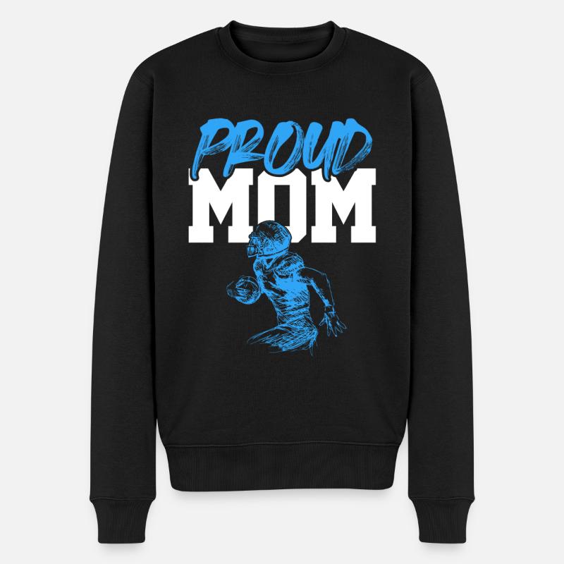 stolze football mama - Männer Premium Bio Pullover - Schwarz