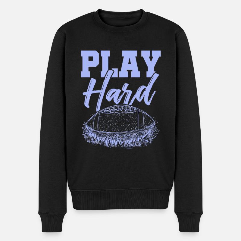 spiel hart football - Männer Premium Bio Pullover - Schwarz