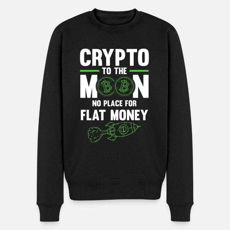 argent bitcoin - Pull Premium bio Homme - noir