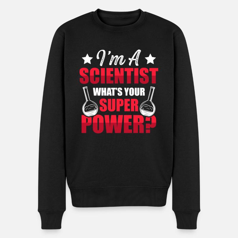 superpower wissenschaft - Männer Premium Bio Pullover - Schwarz