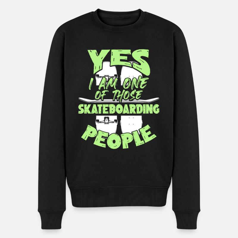 slogan skateboard - Pull Premium bio Homme - noir