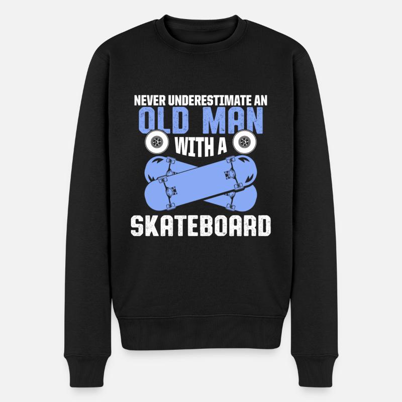 alter mann skateboard - Männer Premium Bio Pullover - Schwarz