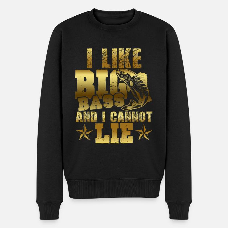 fischen angeln - Männer Premium Bio Pullover - Schwarz