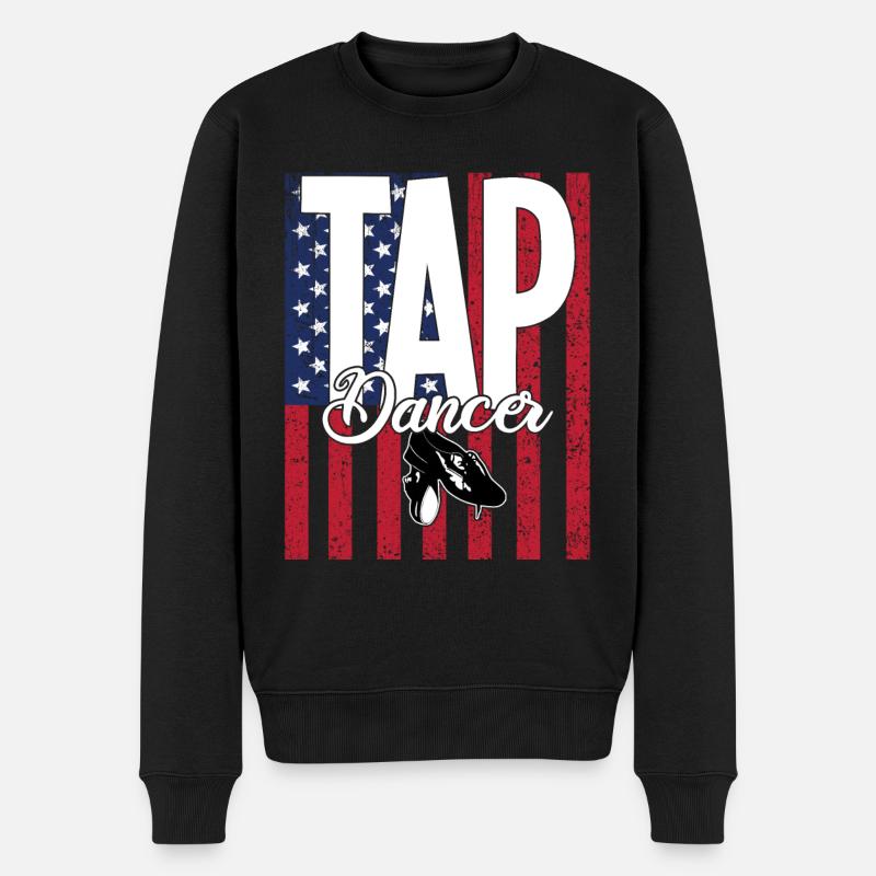 Stepptanz USA Flagge - Männer Premium Bio Pullover - Schwarz