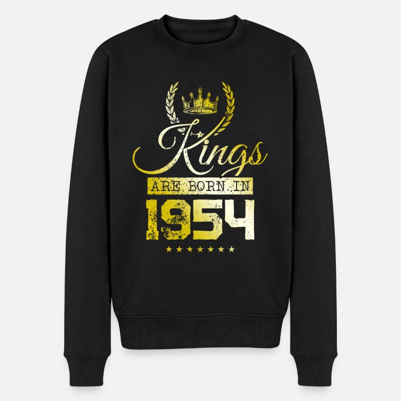 les rois naissent en 1954 - Pull Premium bio Homme - noir