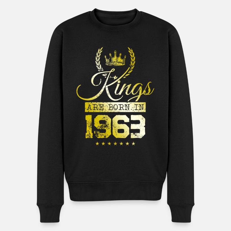 les rois naissent en 1963 - Pull Premium bio Homme - noir