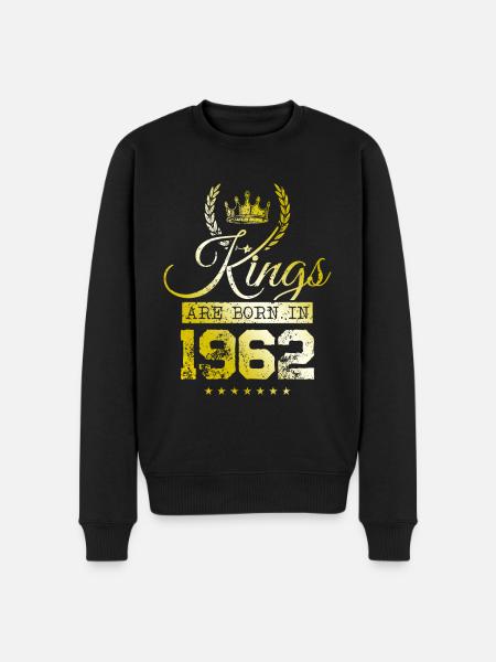 kings are born 1962 - Men's Premium Organic Jumper - black