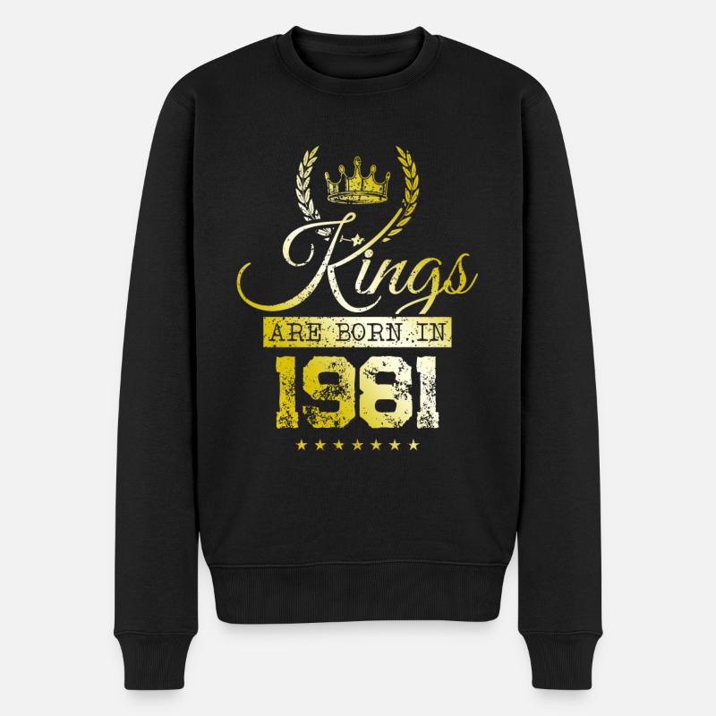 les rois naissent en 1981 - Pull Premium bio Homme - noir