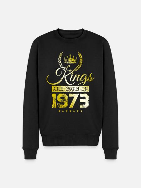 kings are born 1973 - Men's Premium Organic Jumper - black