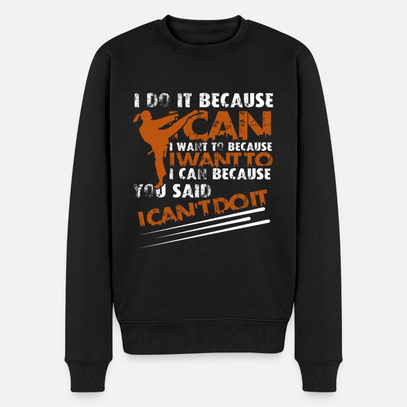 motivation Taekwondo - Männer Premium Bio Pullover - Schwarz