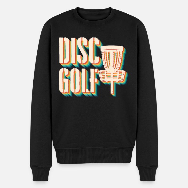 Disc Golf Retro - Männer Premium Bio Pullover - Schwarz