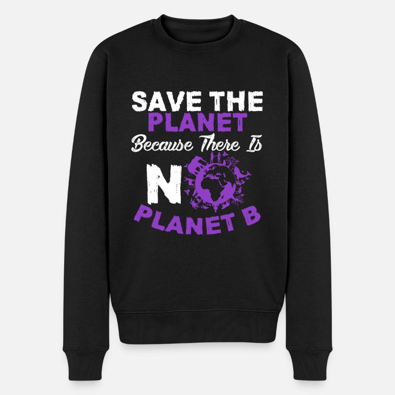umweltschutz planet b - Männer Premium Bio Pullover - Schwarz