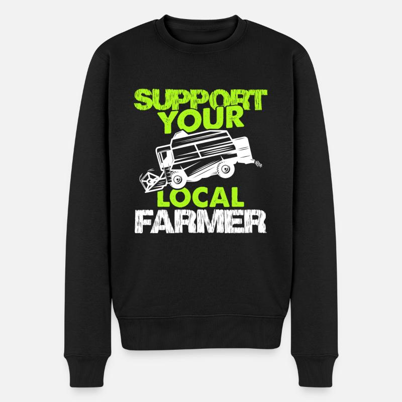 support farmer - Männer Premium Bio Pullover - Schwarz