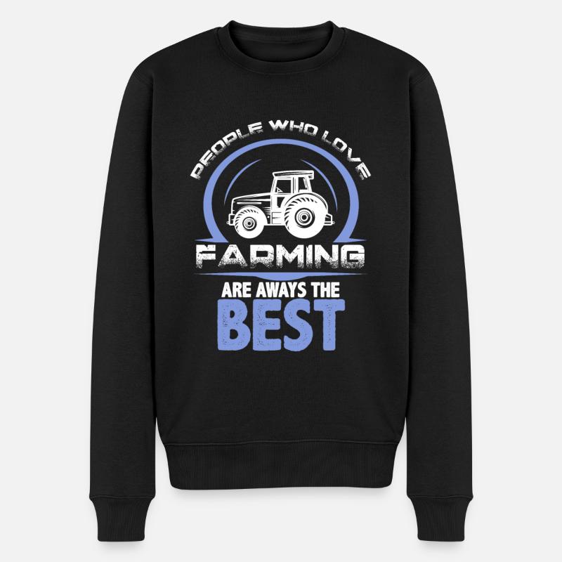 farming traktor - Männer Premium Bio Pullover - Schwarz