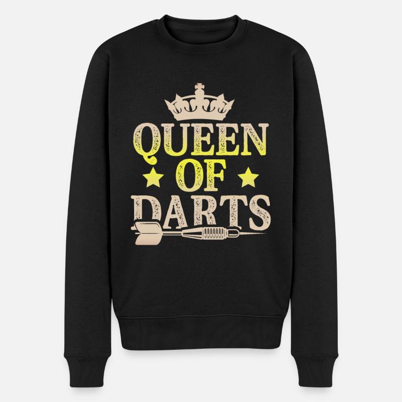 queen of darts - Männer Premium Bio Pullover - Schwarz