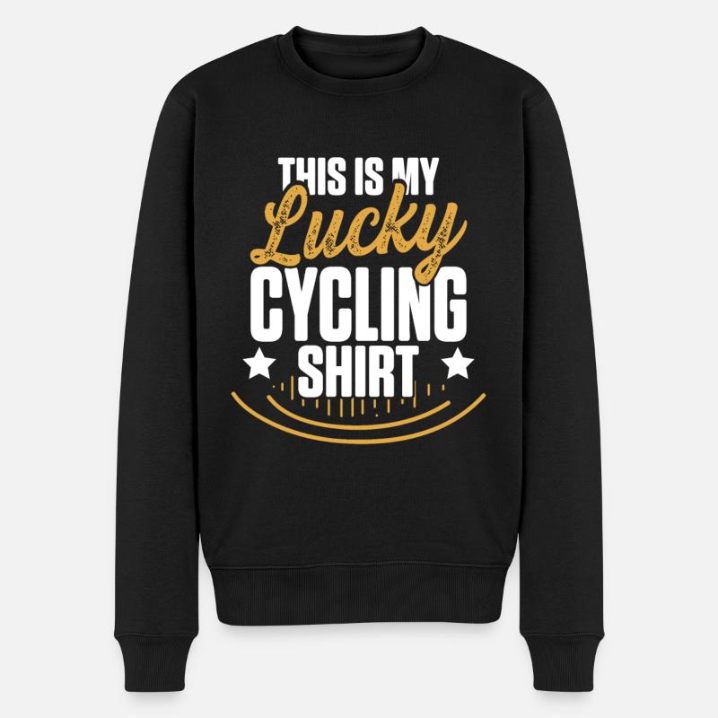 fahrrad shirt spruch - Männer Premium Bio Pullover - Schwarz