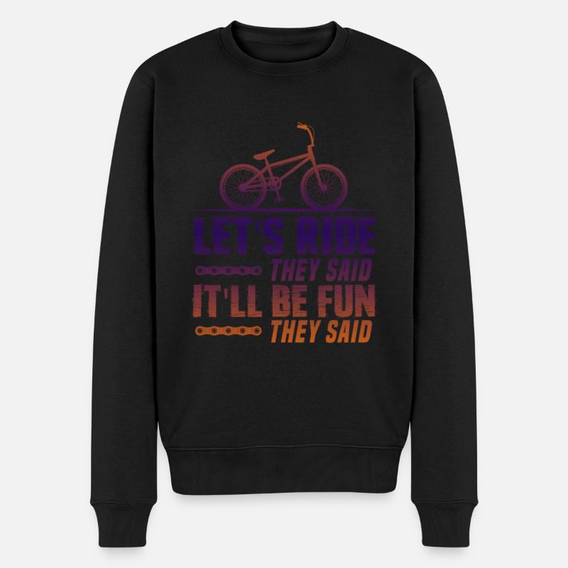 lets ride fahrrad - Männer Premium Bio Pullover - Schwarz