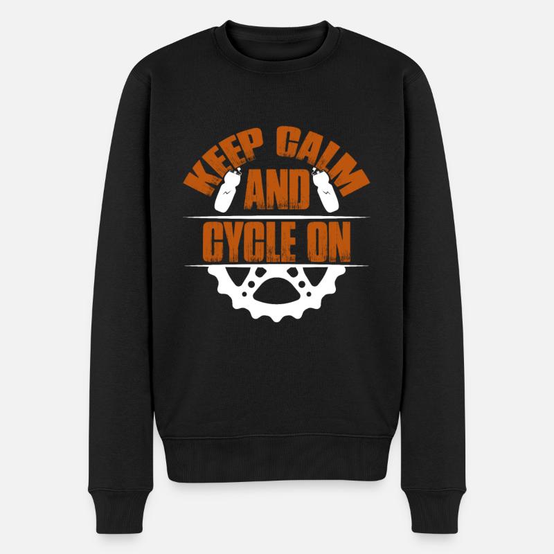 keep calm fahrrad - Männer Premium Bio Pullover - Schwarz