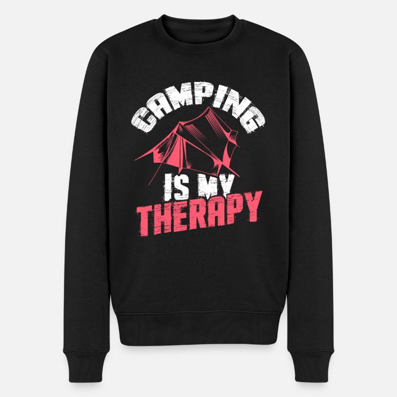 camping therapie - Männer Premium Bio Pullover - Schwarz