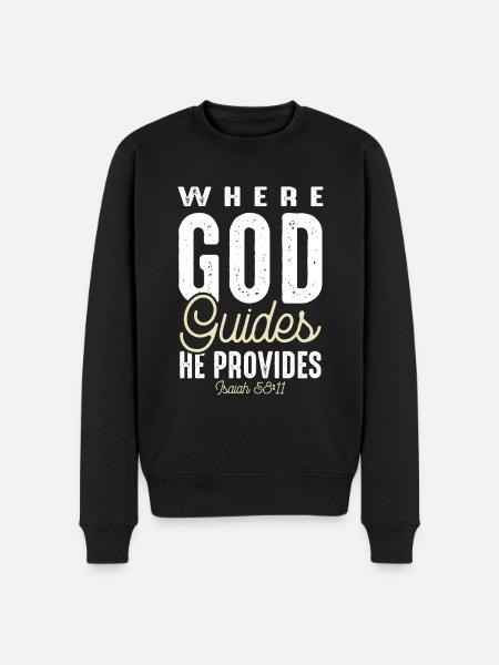 God leads Bible - Men's Premium Organic Jumper - black