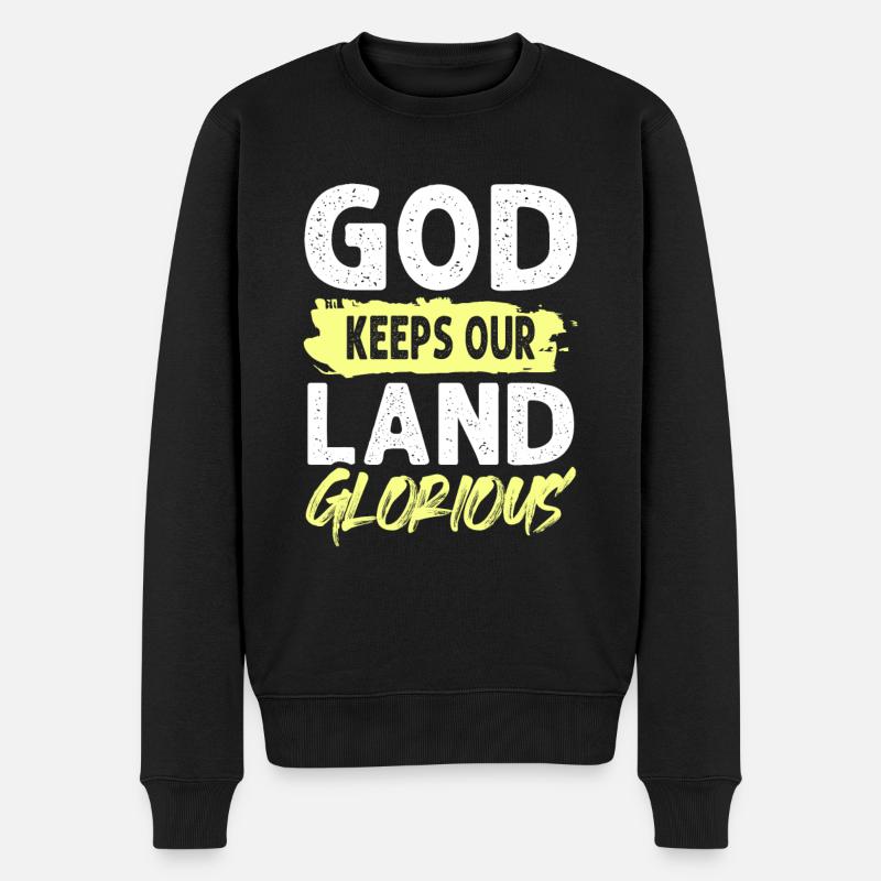 gott bibel spruch - Männer Premium Bio Pullover - Schwarz