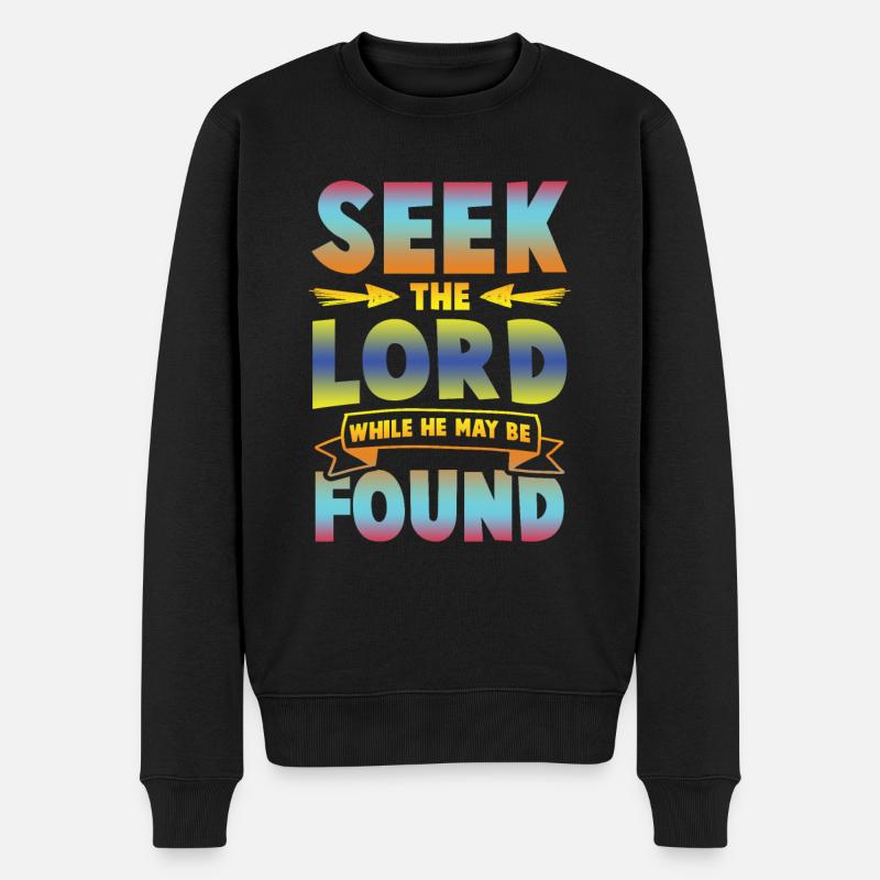 suche gott bibel - Männer Premium Bio Pullover - Schwarz