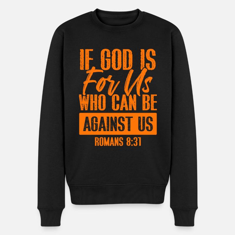 Dieu personne contre nous - Pull Premium bio Homme - noir