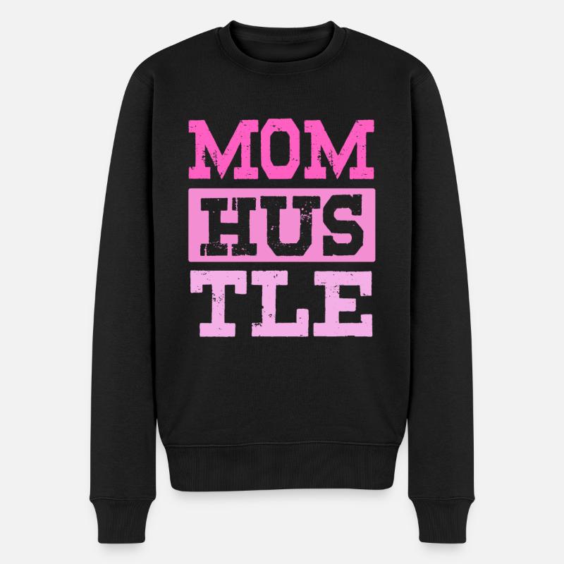 mama hustle mother - Männer Premium Bio Pullover - Schwarz
