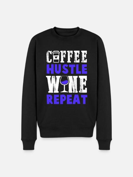 coffee wine repeat - Men's Premium Organic Jumper - black