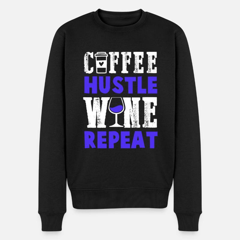 vin de café répéter - Pull Premium bio Homme - noir