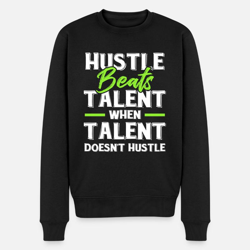 talent hustle - Männer Premium Bio Pullover - Schwarz
