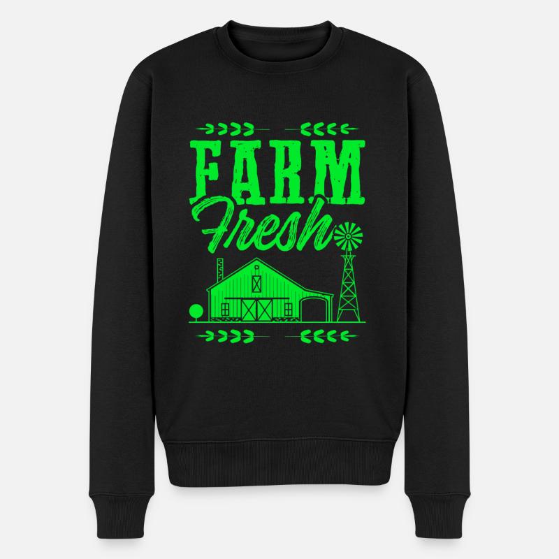 spruch frais de la ferme - Pull Premium bio Homme - noir