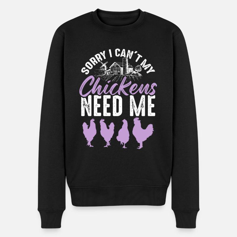 élevage de poulets - Pull Premium bio Homme - noir