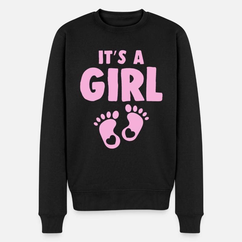 baby girl mädchen - Männer Premium Bio Pullover - Schwarz