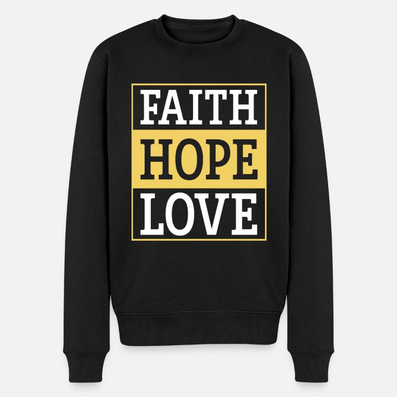 glaube hoffnung liebe - Männer Premium Bio Pullover - Schwarz