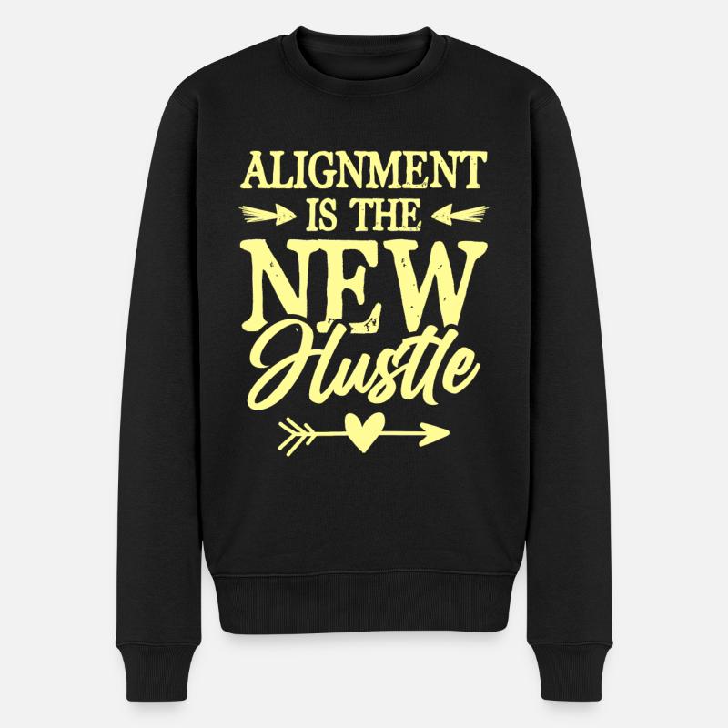 hustle spruch - Männer Premium Bio Pullover - Schwarz
