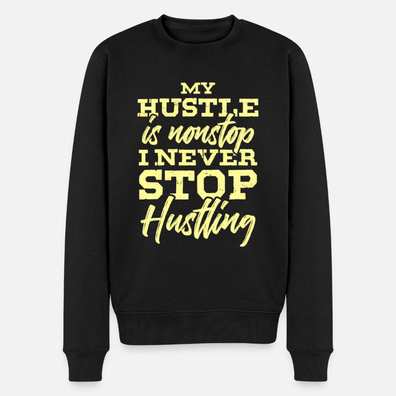 hustlin hustle - Männer Premium Bio Pullover - Schwarz