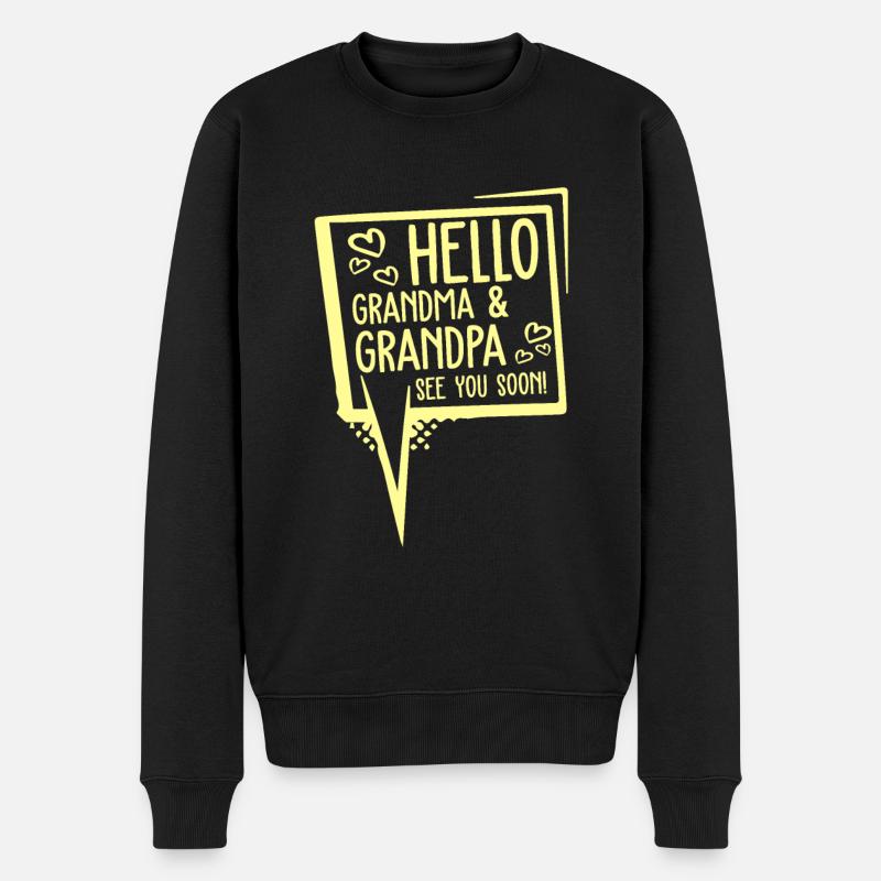 opa oma baby - Männer Premium Bio Pullover - Schwarz