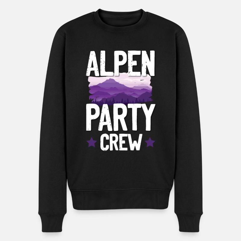 Alpen Party Crew - Männer Premium Bio Pullover - Schwarz