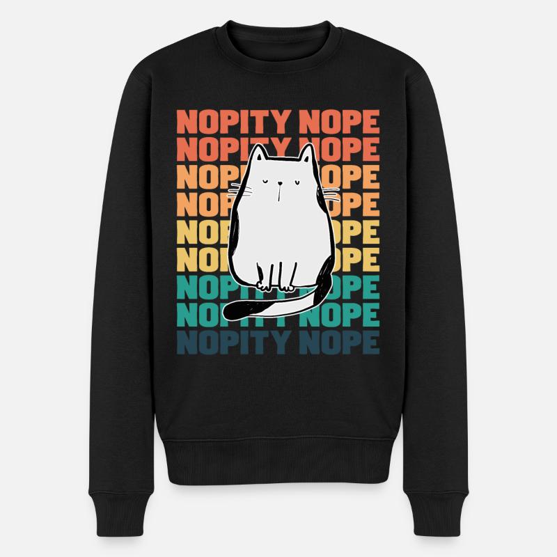 Chat Nopity Nope - Pull Premium bio Homme - noir