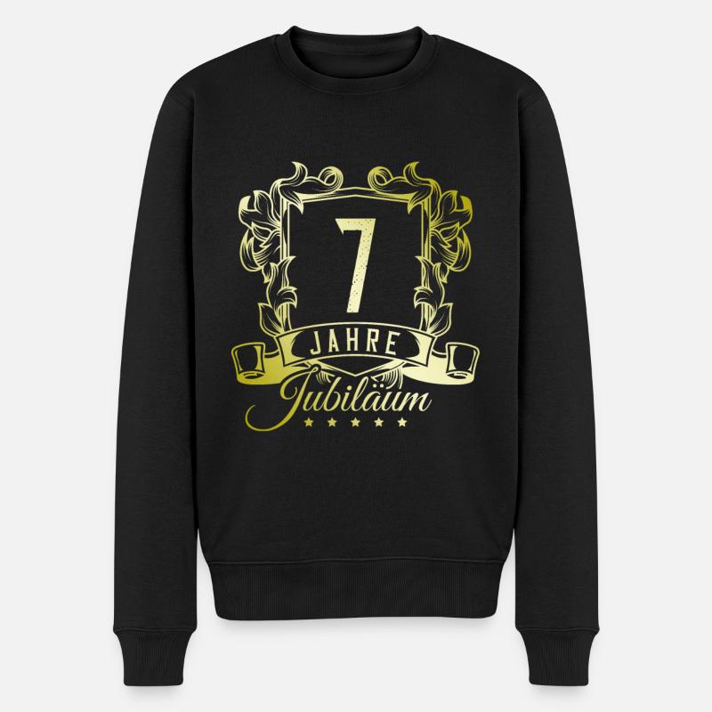 7 Zahl wappen - Männer Premium Bio Pullover - Schwarz